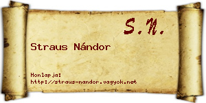 Straus Nándor névjegykártya